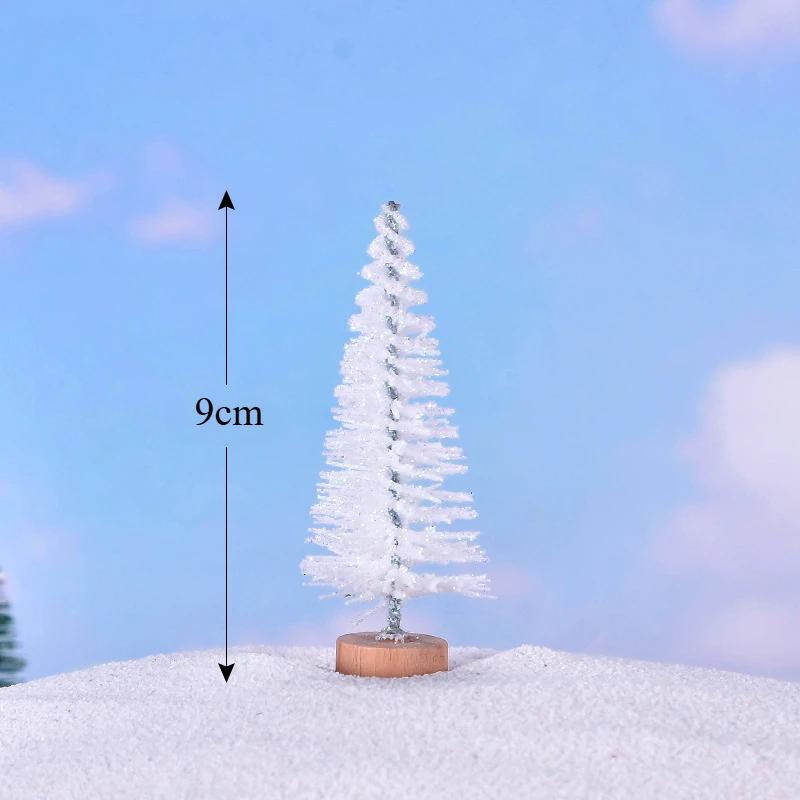 1 PC Artificial Christmas Tree Figurine Sisal Silk Cedar Pine Tree Mini Miniature Micro Landscape New Fairy Garden Decor