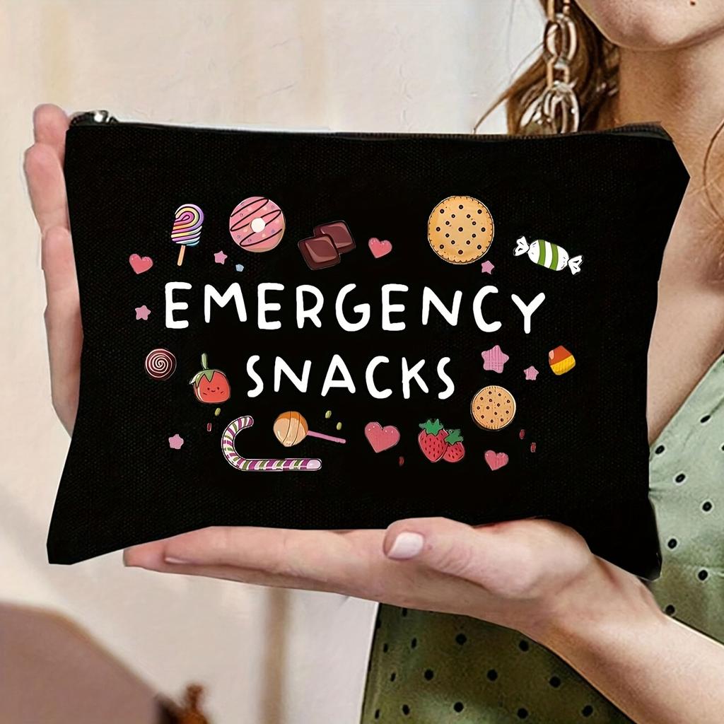 Colorful Candy & Treats Pattern Makeup Bag Travel Organizer Women's Cosmetic Bag Storage Nostalgic Accessory Holiday Gift
