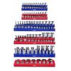 Magnetic Socket Organizer Set 6PCS Socket Trays Blue & Red for Metric SAE