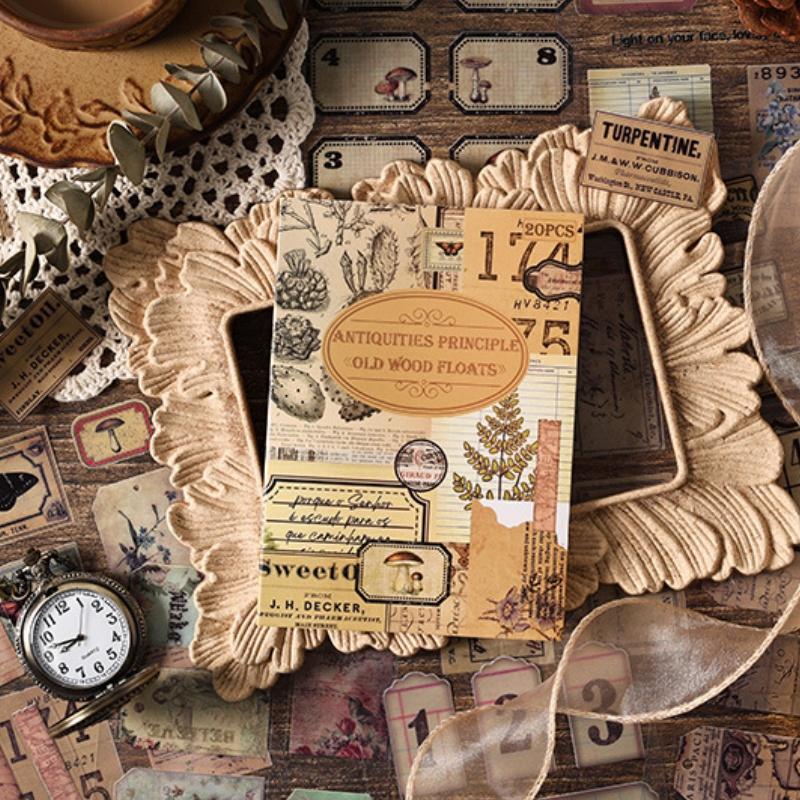 20 штук ПЭТ материала Ретро наклейки для скрапбукинга Книга Креативные DIY материалы для коллажа Журнальные необходимые принадлежности