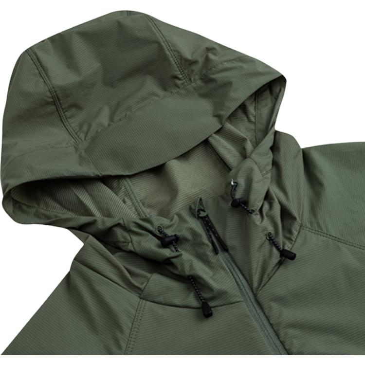 Anta Champion Series Outdoor Sun Protection Solid Color Windbreaker With Hood Long Sleeve Men Outerwear Monkey-Green 152430610-2