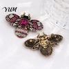 Daily Wear Jewelry Retro Rhinestone Bee Brooch Pin, Insect Alloy Badge with Coats Decorative Colorful Rhinestones, Accessory for Clothing Dress