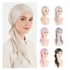 Soft Muslim Headscarf Hat Elastic Cotton Lady's Muslim Hijab Fashion Turbantes Caps  Muslim Hijabi