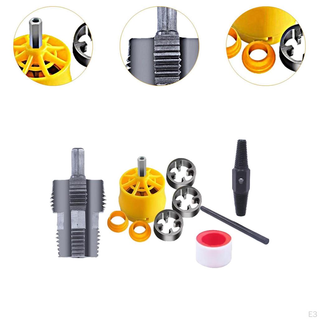 Набор для нарезания резьбы на трубах из ПВХ, набор круглых плашек для домашнего использования, гаража, эффективные сантехнические инструменты из ППР