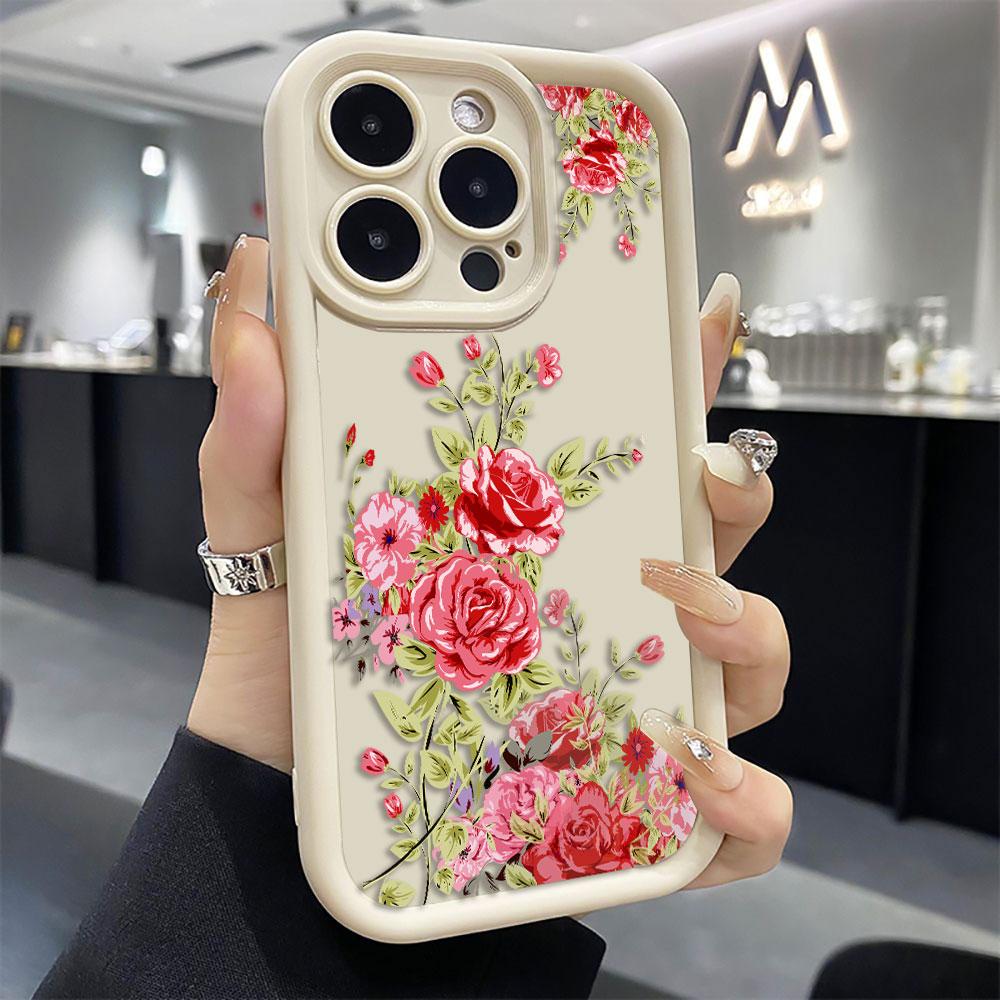 Красивый чехол для телефона с розово-фиолетовыми цветами для Realme 7I 7 8 8I 9 11 12 13 14 15 C35 C53 C55 C63 C65 C71 C67 C75 GT 3 6 NEO 5