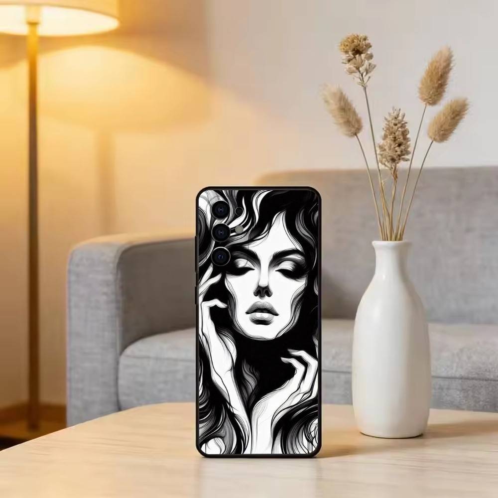 Чехол для телефона с линейным рисунком для Samsung S25, S24, S21, S22, S23, S30, Ultra, S20, Plus, Fe, Мягкий силиконовый черный чехол