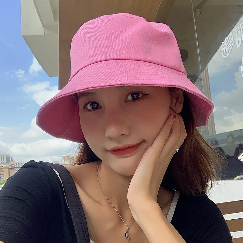 Trendy black fisherman hat for women, summer Korean style casual versatile Japanese sun protection sun hat, men's bucket hat