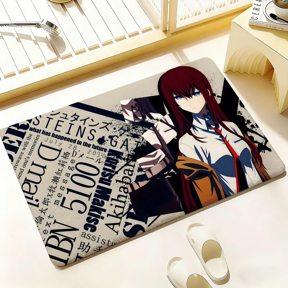Горячий Аниме S-Steins G-Gate Коврик для пола Спальня Гостиная Фланелевый Коврик для двери Нескользящий Домашний Декор