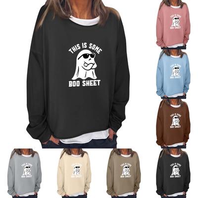 Женская повседневная модная винтажная толстовка с длинным рукавом и круглым вырезом с принтом, многослойный пуловер, топ