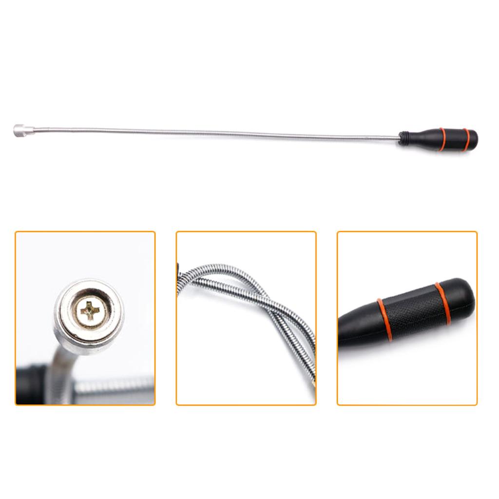 Сильный магнитный захватный инструмент, пружинная магнитная присоска для сбора гаек и болтов, резиновая ручка, гибкий захват