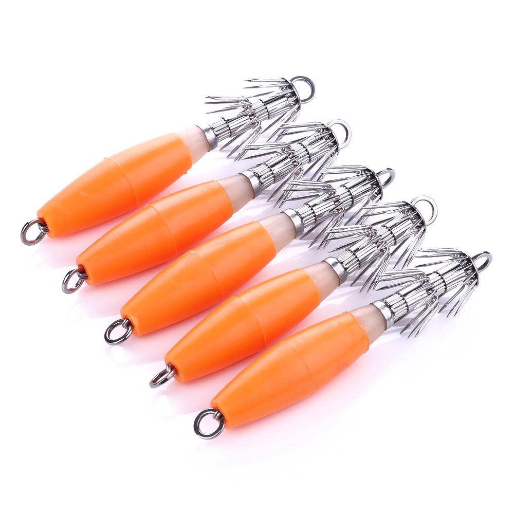 HENGJIA 5pc Squid Jig Wobbler Bionic Perch Pike Trout Fishing Lure Artificial Bait Accessories
