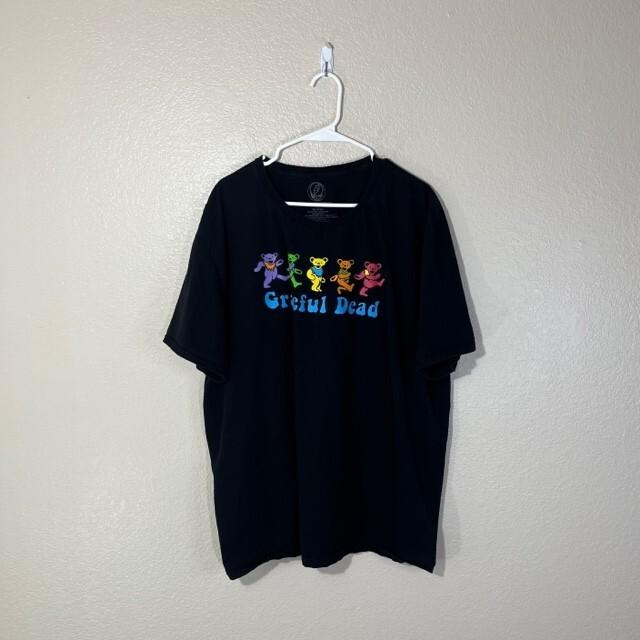 Grateful Dead Shirt Mens 3XL Dancing Bear Graphic Tee Black Rainbow
