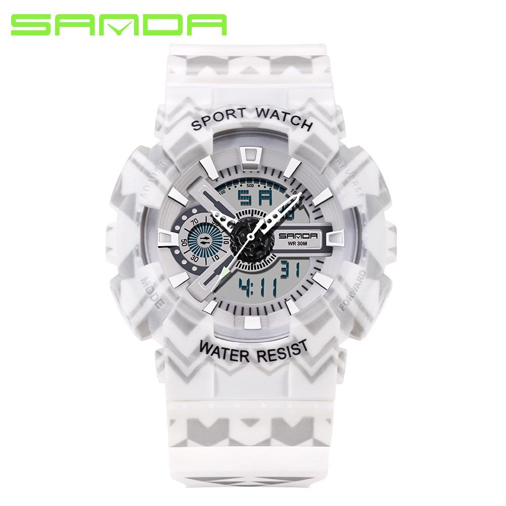 SANDA Waterproof Men's Watch Electronic Fashion Multifunctional Outdoor Watch Sports Watch