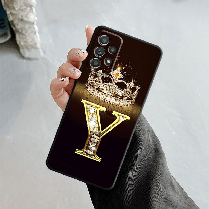 Чехол с золотым мрамором и монограммой для Samsung Galaxy A14 A73 A53 A71 A51 A31 A33 A22 A12 A21s A13 A32 A52s A72 A52 A23