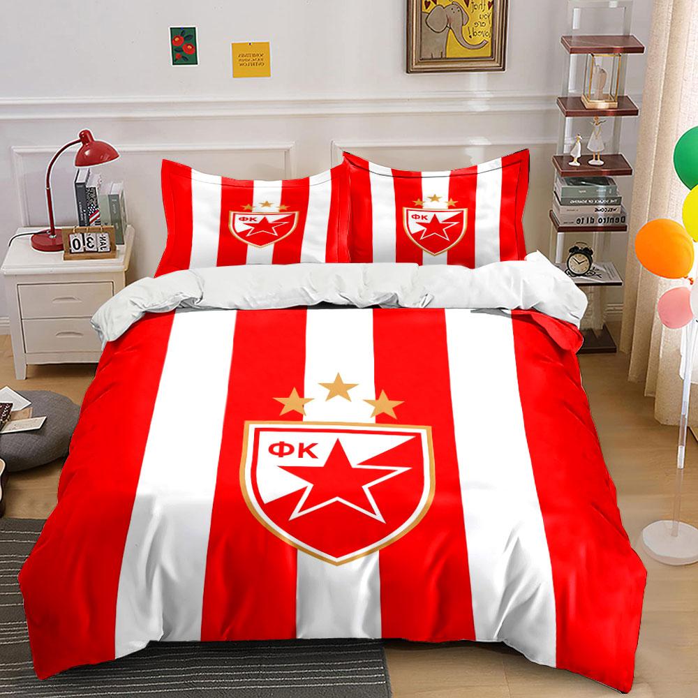 Red stripes, FK star emblem. Bedding sets Duvet cover sets Duvet covers Pillowcases(1 * Duvet Cover 2 * Pillowcases without duvet insert)