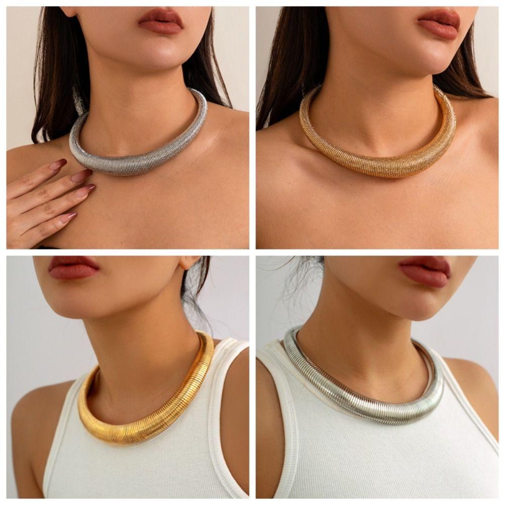 Geometric Snake Bone Line African Collar Punk Necklace New Geometric Metal Collarbone Necklace