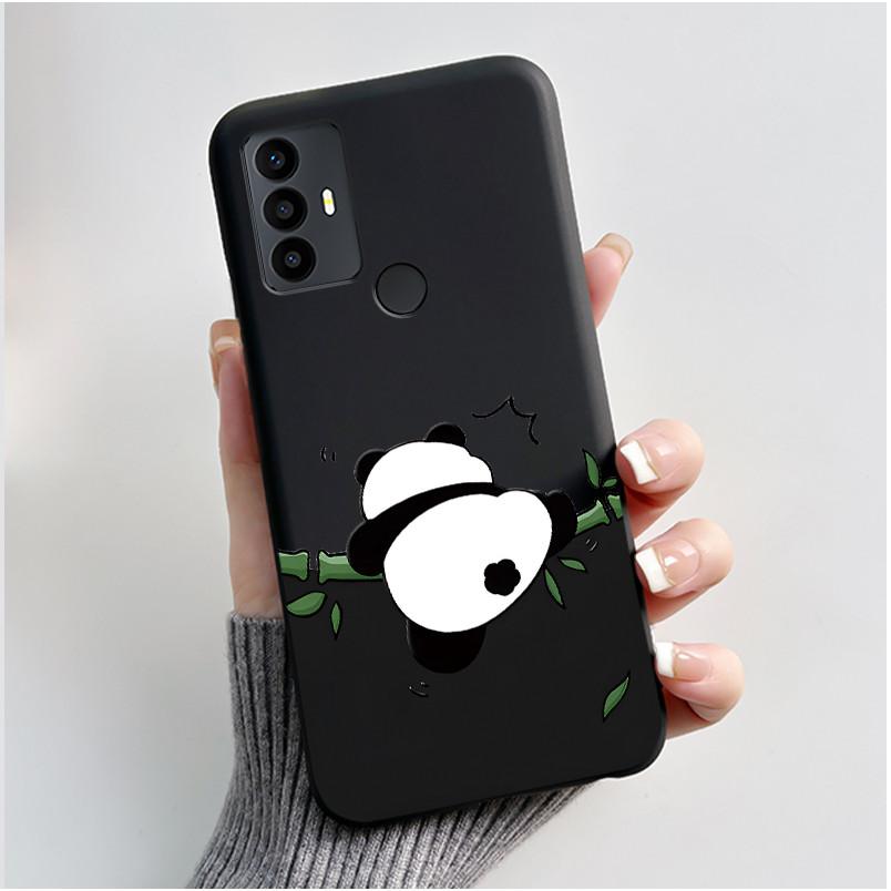 Cute Case For TCL 30 SE Protective Cover For TCL 30E Funda For TCL 306 305 Printing Shell Soft Silicone Cartoon Black Casing