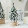 Набор из 4 шт. Искусственная мини-рождественская елка, Рождественская елка в горшке с основанием из пеньковой веревки, Подходит для украшения домашнего рабочего стола на Рождество