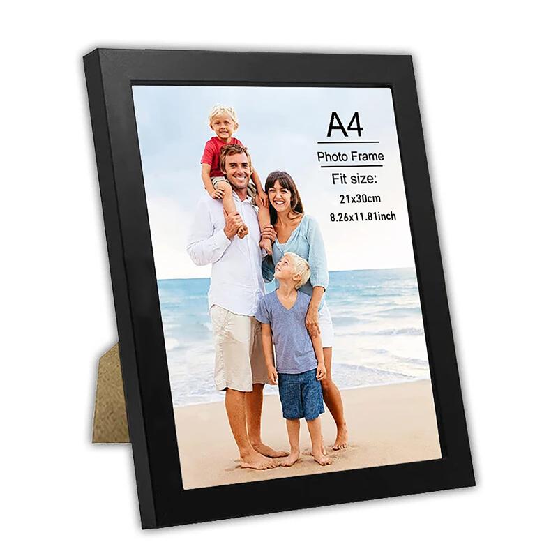 "8x12" Inch Frame Black White Wood Grain Document Photo Frame 21x30cm A4 Poster Canvas Painting Display Stand Picture Wall Decor