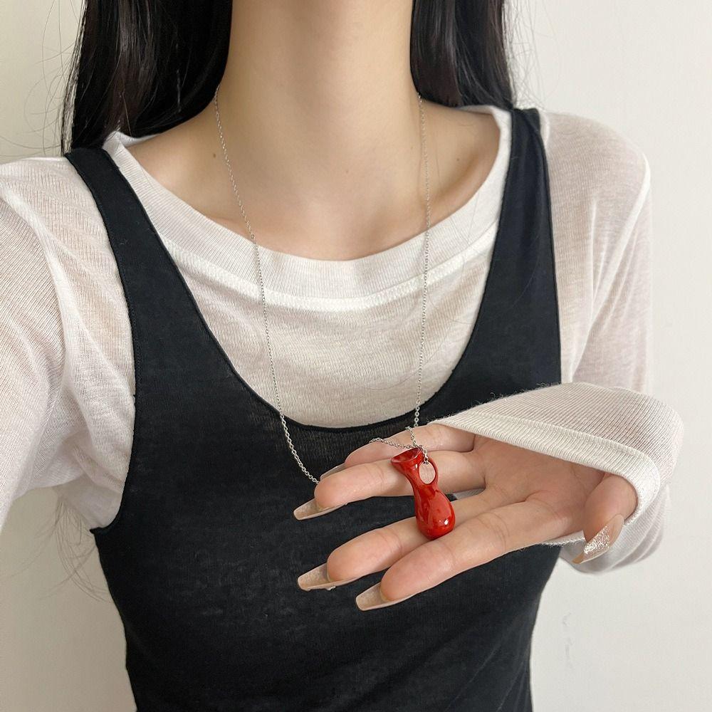 Jewelry Accessories Water Bottle Necklace Silver Color Sweater Chain Accessories