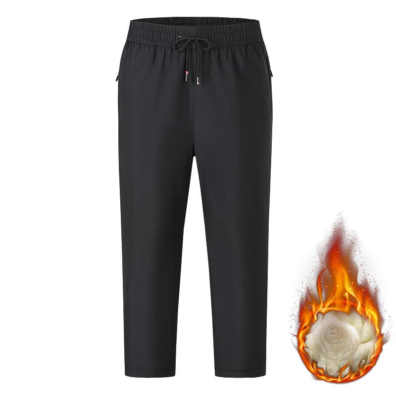 Мужские зимние теплые повседневные свободные толстые брюки большого размера с завязками для бега, спортивные брюки, водонепроницаемые толстые кашемировые брюки для активного отдыха