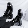 Men's Black Biker Boots 2024Hot Sale British  Designer Luxury Shoes Men Casual  Lace-up Boots Thick Sole High Top Shoes