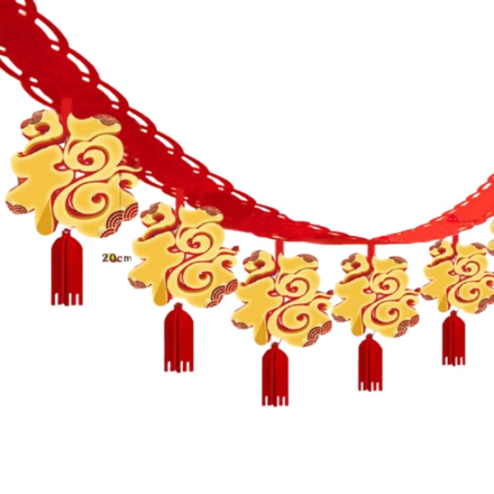 Cartoon 2025 Snake Year Pulling Flag Traditional Snake Year Banner Pendant Holiday Festival Decor