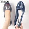 Anti Slip Plastic Thick Mid Heel Jelly Transparent Comfortable Sandals Women's Spring Summer Casual Simple Single Shoes