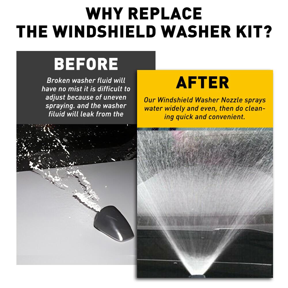 2pcs Windshield Universal Washer Jet Nozzles With 2m hose W/ Connector Durable