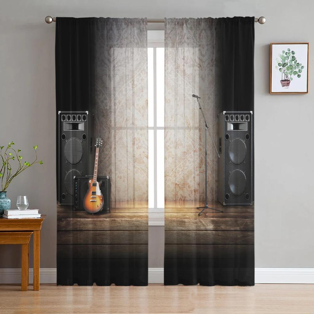 Красный занавес, сценическое искусство, прозрачные шторы для гостиной, спальни, украшение, шифоновая тюль-вуаль, кухонная оконная занавеска