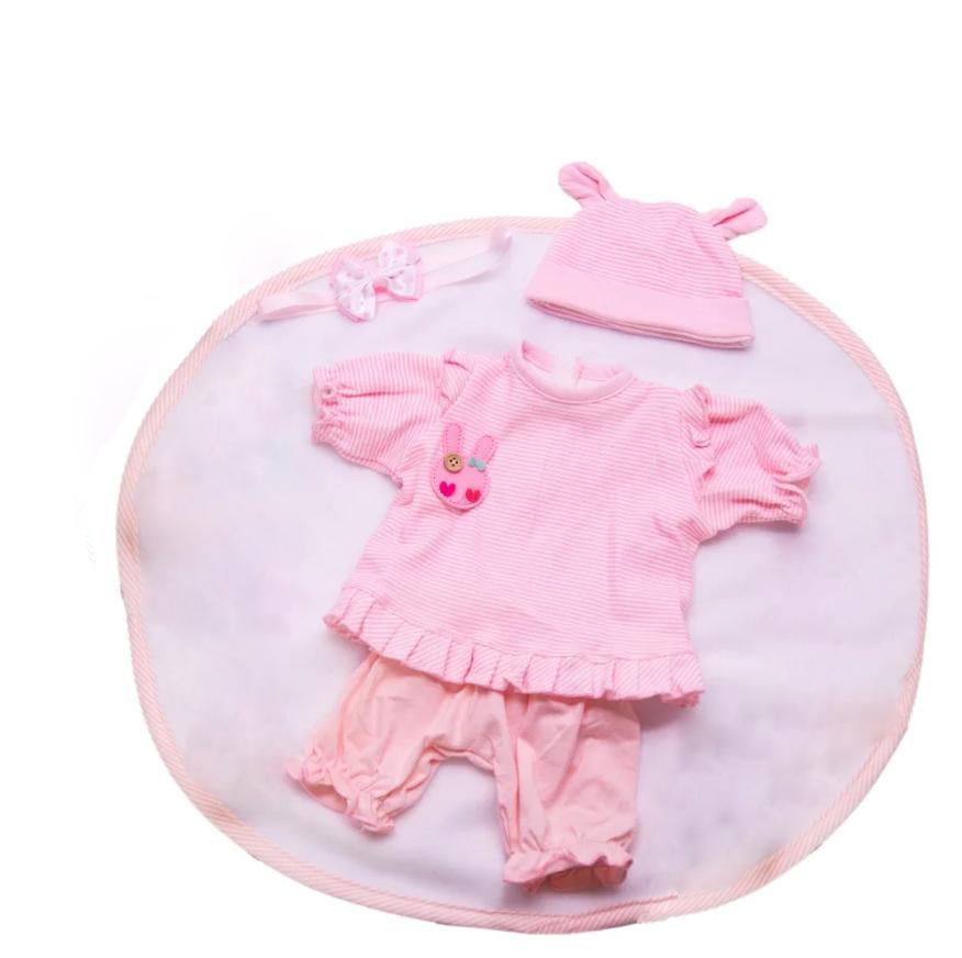 KEIUMI Lovely Doll Dress Suit For 17-18 Inch Reborn Baby Doll Clothing Strip Shirt Doll Suits Children Xmas Birthday Gifts