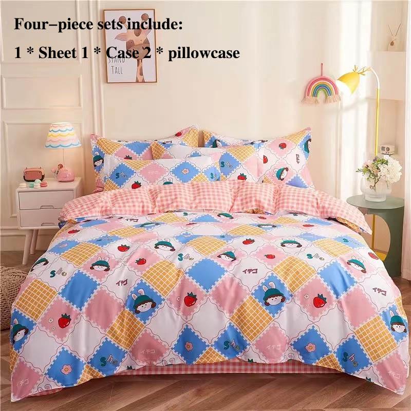 Печатная кровать, одиночные листы из четырех частей, набор домов для домашних кроватей