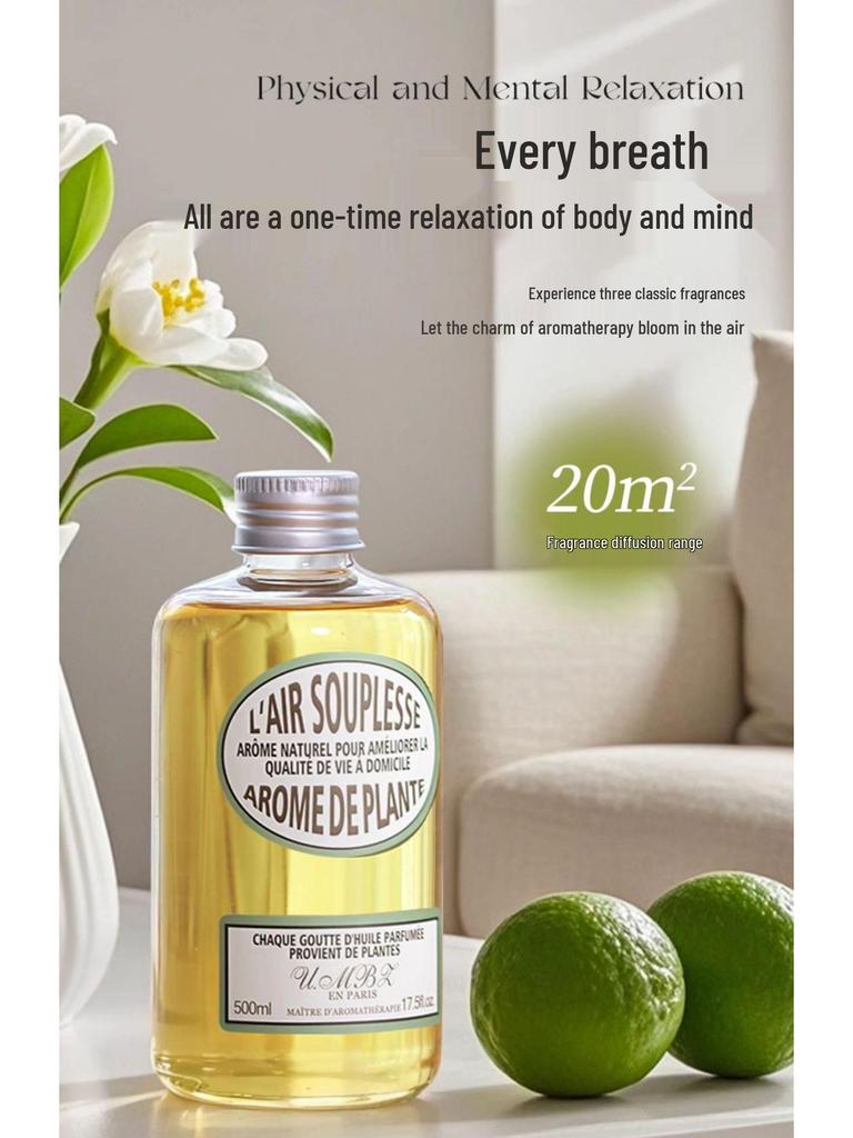 Green Lemon Basil Citrus Aromatherapy Refill for Flameless Car Diffuser & Bedroom