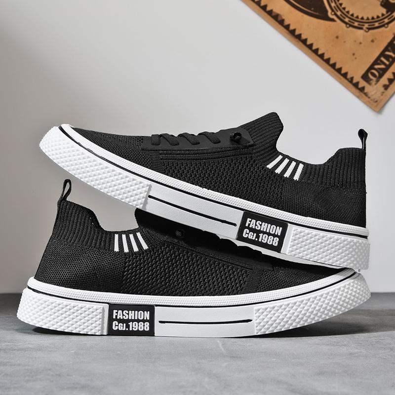 Модная летняя мужская обувь Дышащая Спортивная Легкая Повседневная Мужская Обувь Мягкая Подошва Плоская Подошва Беговая Износостойкая Обувь-Слипоны Сетчатая Обувь