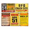 Metal Plate Sign Area 51 UFO Retro Decorative Wall Plaque Pub Club Bar Accessories Tin Painting Poster Vintage Home Decor20x3