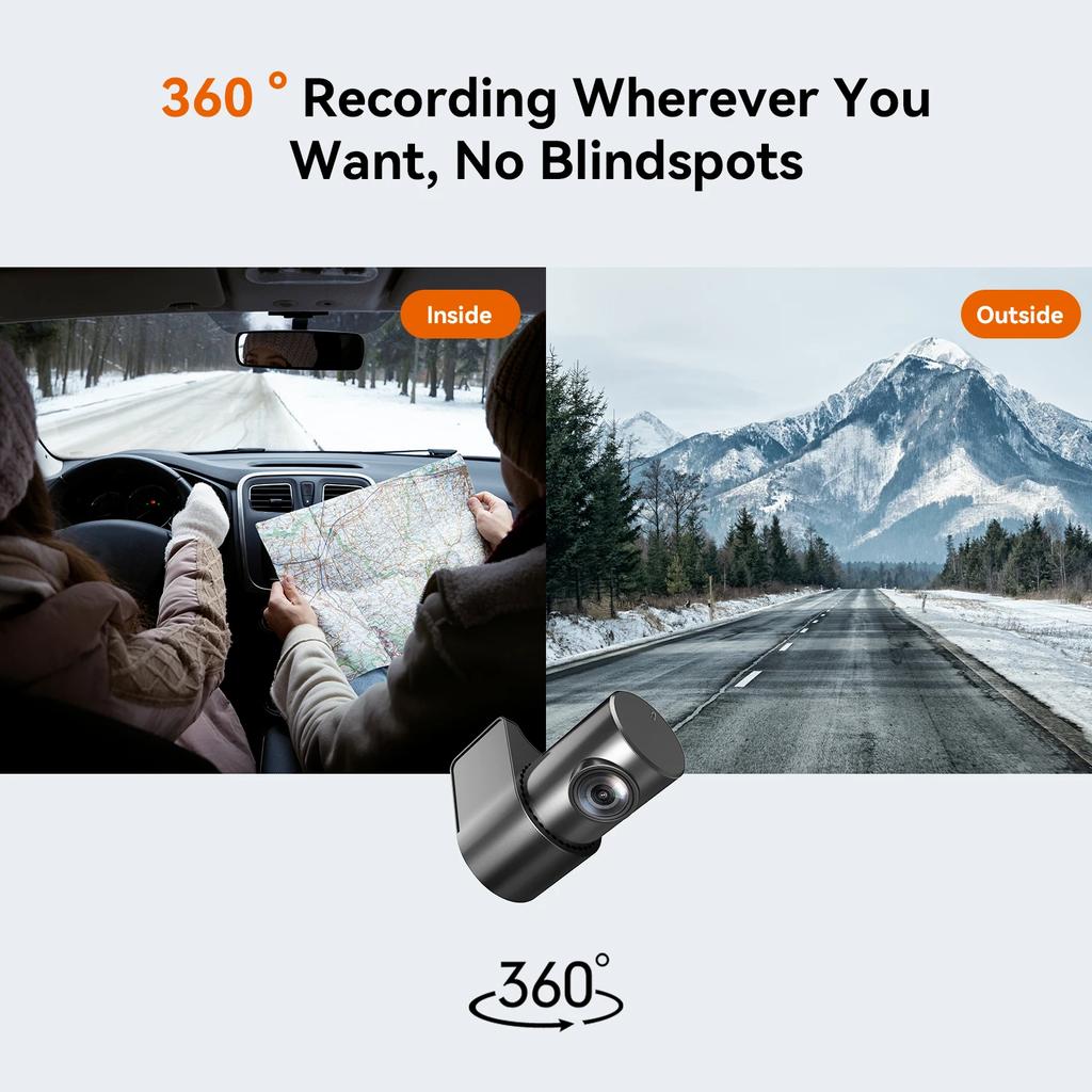 DDPAI N1 Dual Dash Cam Front and Rear Recording NightVIS 1296P Dash Camera Recorder Car DVR 24H Parking Mode WIFI & App Control