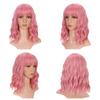 Explosive wig Color short curly hair Qi bangs Water ripple short curly hair wig Full headgear
