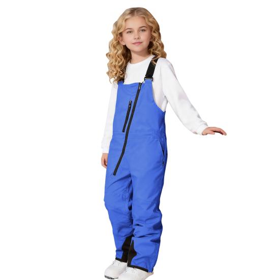 Детский утепленный зимний комбинезон-полукомбинезон, водонепроницаемые теплые брюки для сноуборда и лыж, ветрозащитный слитный костюм для мальчиков и девочек