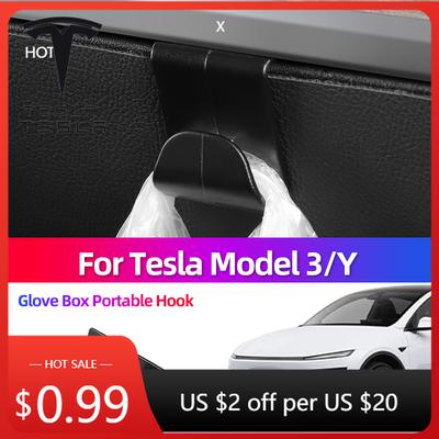 Автомобильная наклейка для Model 3 Y Juniper Highland 2020-2026 Крючок для перчаточного ящика пассажира Крючок для переднего запасного ящика Модификация для хранения АС