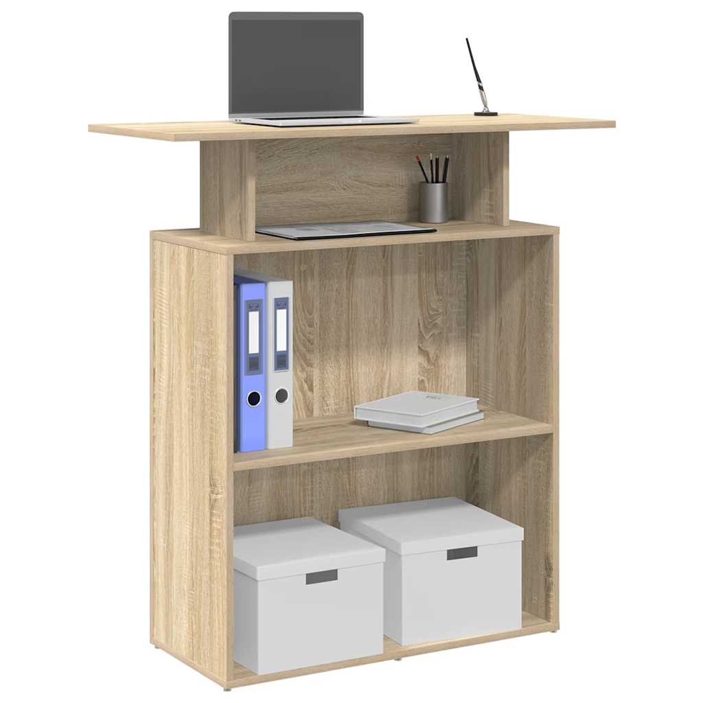 Biurko Recepcyjne Dąb Sonoma 100X40X104 Cm Drewno Klejone
