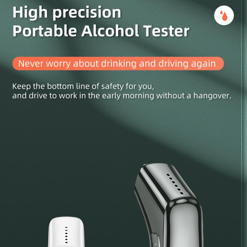 2024 New Digital Alcohol Breath Tester Mini Breathalyzer Handheld Analyzer Portable Measurement and Testing Instrument for Household Alcohol Testing