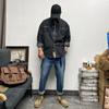 Мужская джинсовая рубашка в американском ретро-стиле в полоску с длинным рукавом: Повседневная универсальная куртка весна/осень