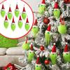 A Set Of 8 Pcs Faceless Doll Christmas Hat Red And Green Christmas Tree Decoration Plush Ornaments