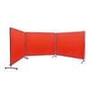 Welding Screen with Frame, 6' x 8' 3 Panel Welding Curtain Screens, Flame-Resistant Vinyl Welding Protection Screen on 12 Swivel Wheels (6 Lockable),