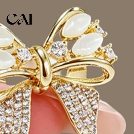 Decorative Bow Brooch Rhinestone Brooch, Cat Eye Stone Bowknot Lapel Pin, Sweater Metal Pin Cardigan Coat Suits Clothing Accessories, Jewelry Gift