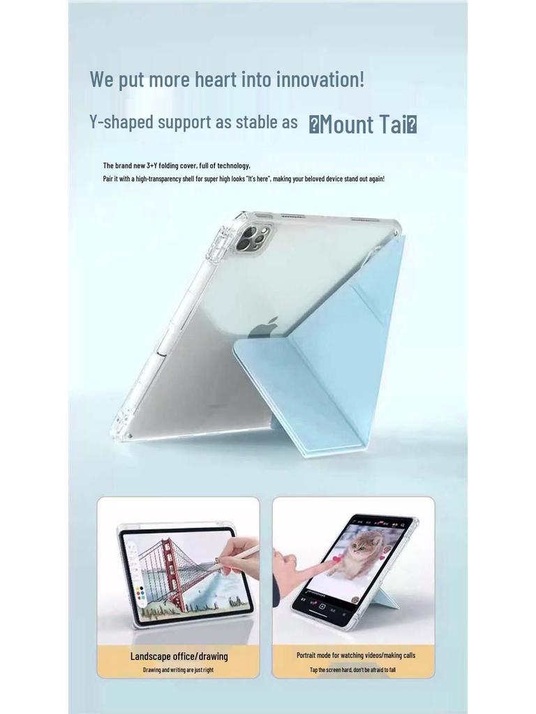 Защитный чехол для Samsung Galaxy Tab S9: 3+Y Сгиб, Прозрачный акрил, Полное покрытие