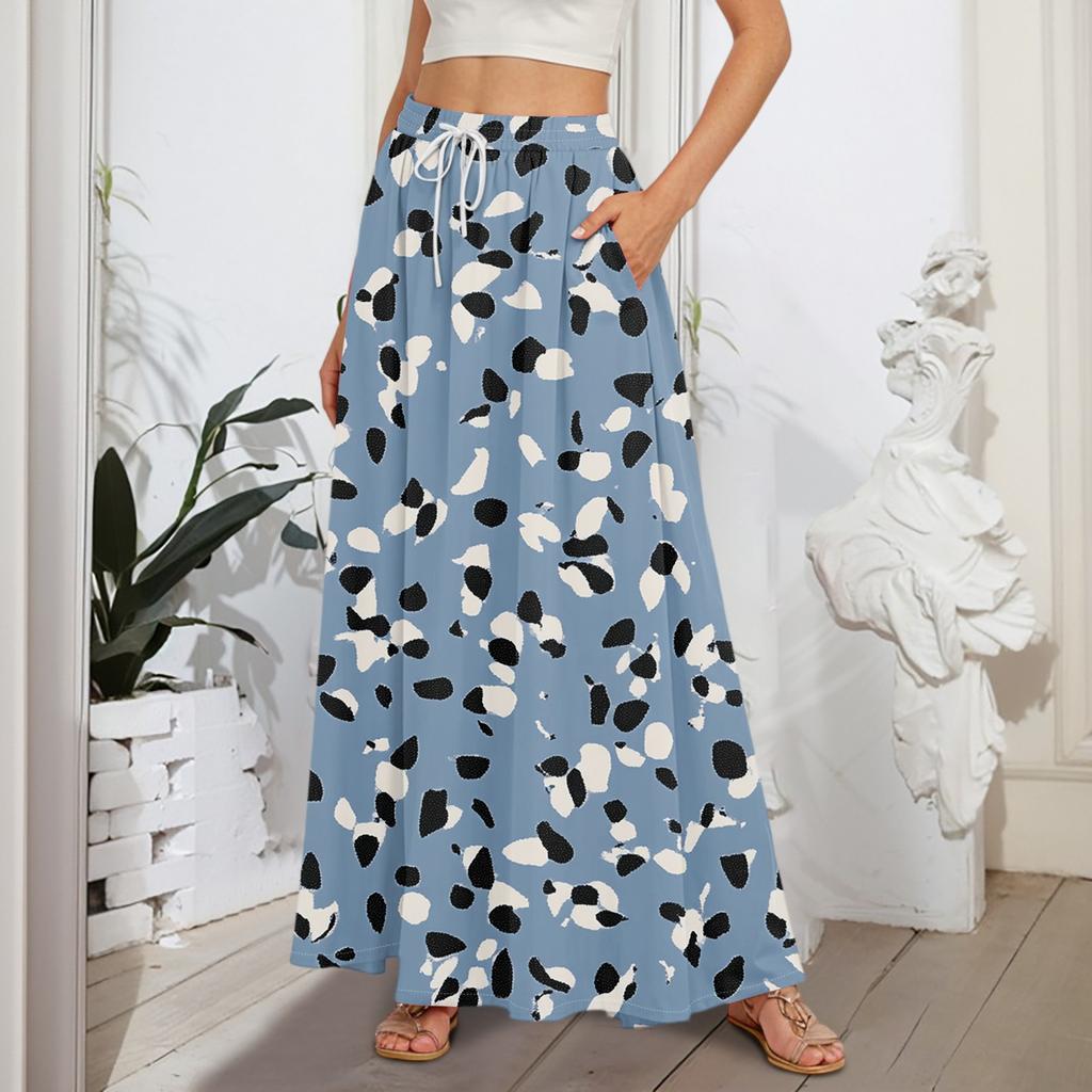 Женские струящиеся расклешенные юбки-макси с оборками и эластичным поясом, элегантные многослойные длинные юбки в стиле бохо