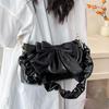 Fashionable Pleated Underarm Bag for Women New Trendy Bow Shoulder Bag Sweet and Cute Crossbody Bag