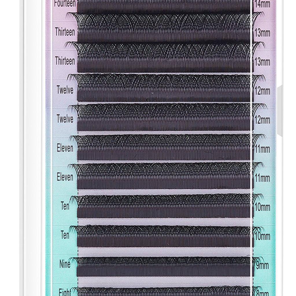 Наращивание ресниц 8-15 Смешанные Пушистые Мягкие Легкие 12 рядов Пучки накладных ресниц для макияжа Черные 0.07C 8-15 мм Смешанные