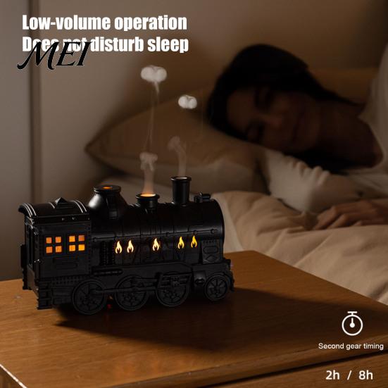 Sleep Aid Humidifier for Bedroom 300ml Vintage Train Aroma Diffuser, Steam Locomotive with Remote & LED Christmas Gift Women Light, 2 Mist Modes Timer